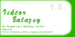 viktor balazsy business card